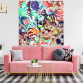 Kleurrijke moderne Abstracte Fluid Art Canvas Afdruk (Insitu (Woonkamer))