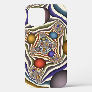 Kleurrijke moderne abstracte fractale kunst die vl iPhone 12 hoesje