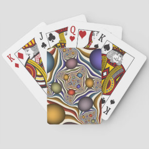 Kleurrijke moderne abstracte fractale kunst die vl pokerkaarten