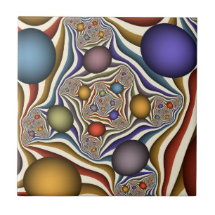 Kleurrijke moderne abstracte fractale kunst die vl tegeltje