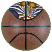 Kleurrijke, moderne Abstracte fractale kunst omhoo Basketbal (Rechts)