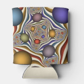 Kleurrijke, moderne Abstracte fractale kunst omhoo Blikjeskoeler (Achterkant)