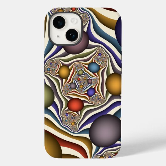 Kleurrijke, moderne Abstracte fractale kunst omhoo Case-Mate iPhone Case (Achterkant)