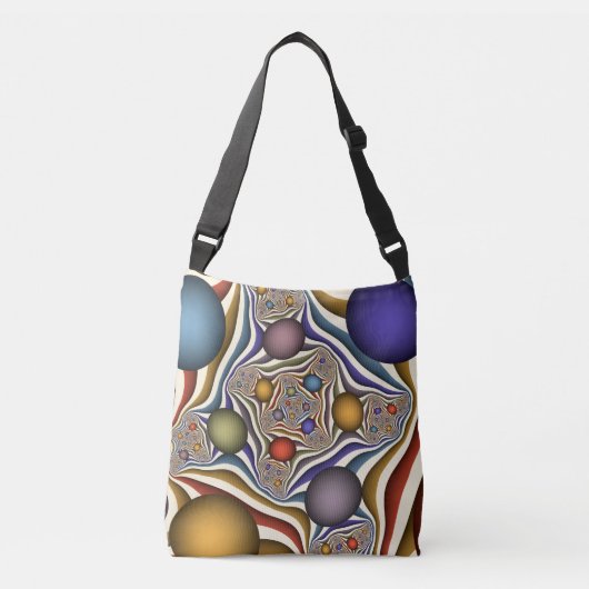 Kleurrijke, moderne Abstracte fractale kunst omhoo Crossbody Tas (Voorkant)