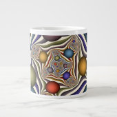 Kleurrijke, moderne Abstracte fractale kunst omhoo Extra Grote Beker (Voorkant)