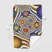 Kleurrijke, moderne Abstracte fractale kunst omhoo Golfhanddoek (Insitu)