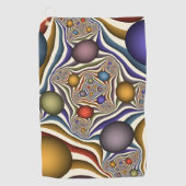 Kleurrijke, moderne Abstracte fractale kunst omhoo Golfhanddoek (Voorkant)