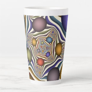 Kleurrijke, moderne Abstracte fractale kunst omhoo Latte Mok