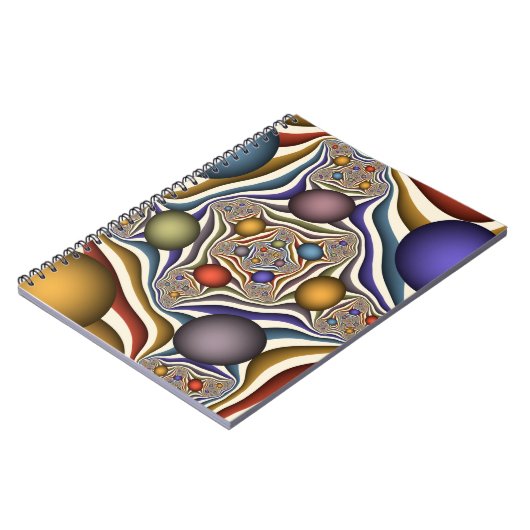 Kleurrijke, moderne Abstracte fractale kunst omhoo Notitieboek (Linkerzijde)