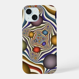 Kleurrijke moderne abstracte fractale kunst zweven iPhone 15 hoesje