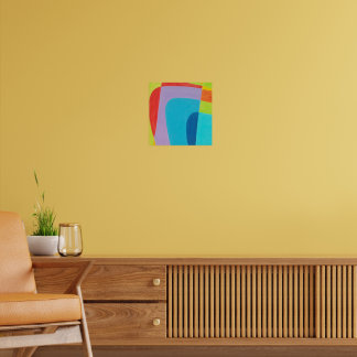 Kleurrijke Moderne Abstracte Geometrische Krommen  Poster