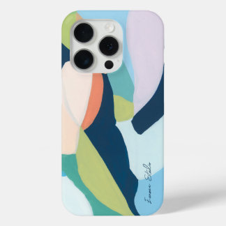 Kleurrijke Moderne Abstracte Kunst Aangepaste Naam iPhone 15 Pro Case