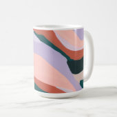 Kleurrijke moderne abstracte kunst aangepaste naam koffiemok (Voorkant rechts)