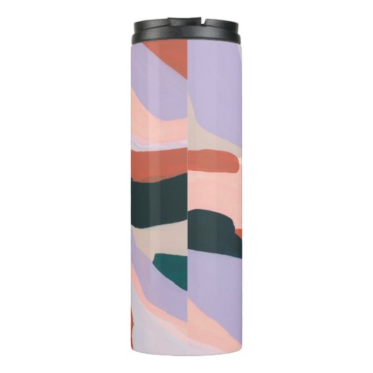 Kleurrijke moderne Abstracte kunst Custom Name Fav Thermosbeker (Achterkant)