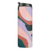 Kleurrijke moderne Abstracte kunst Custom Name Fav Thermosbeker (Geroteerd rechts)