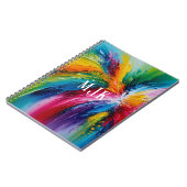 Kleurrijke moderne Abstracte kunst gepersonaliseer Notitieboek (Linkerzijde)
