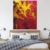 Kleurrijke moderne Abstracte kunst | pasteloliesca Canvas Afdruk (Insitu (Slaapkamer))