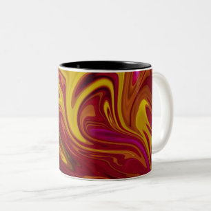 Kleurrijke moderne Abstracte kunst pasteloliesca Tweekleurige Koffiemok