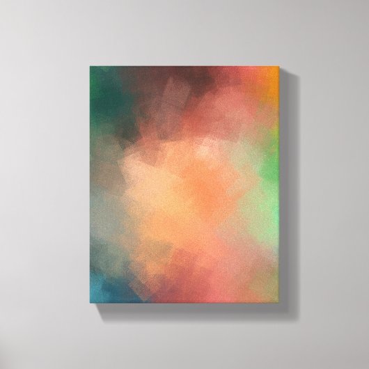 Kleurrijke moderne Abstracte kunst rood blauw groe Canvas Afdruk (Voorkant)