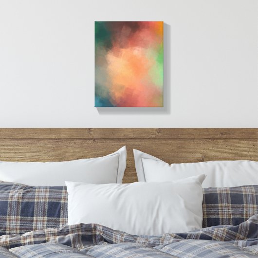 Kleurrijke moderne Abstracte kunst rood blauw groe Canvas Afdruk (Insitu (Slaapkamer))
