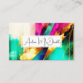 Kleurrijke moderne Abstracte kunst Visitekaartje (Voorkant)