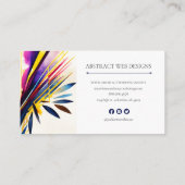 Kleurrijke moderne Abstracte kunst Visitekaartje (Achterkant)