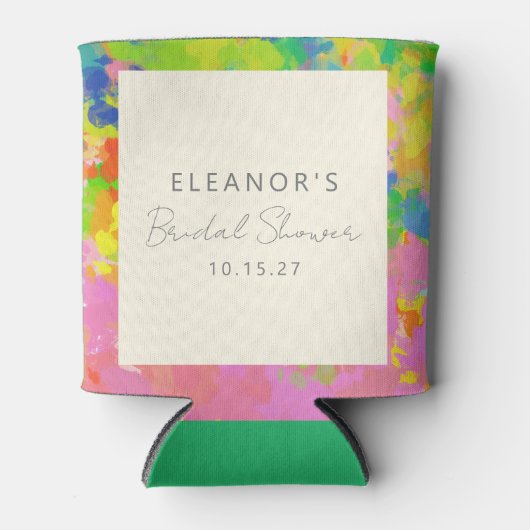 Kleurrijke moderne Abstracte kunst Vrijgezellenfee Blikjeskoeler (Voorkant)