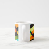 Kleurrijke Moderne Abstracte Strepen & Monogram Espresso Kop (Achterkant)