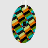 Kleurrijke Moderne Abstracte Strepen & Monogram Ornament (voorkant)