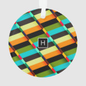 Kleurrijke Moderne Abstracte Strepen & Monogram Ornament (achterkant)