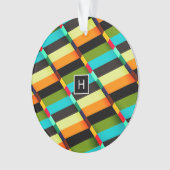 Kleurrijke Moderne Abstracte Strepen & Monogram Ornament (voorkant)