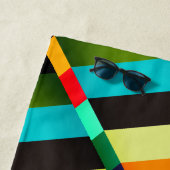 Kleurrijke Moderne Abstracte Strepen & Monogram Strandlaken (In situ)