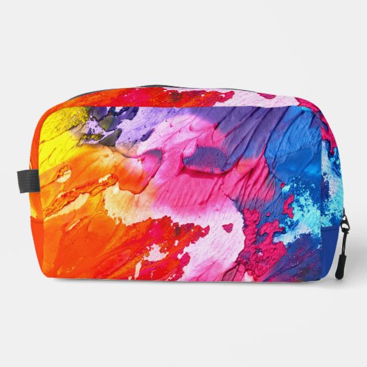 Kleurrijke, moderne Abstracte verf, alles-over-dru Toilettasje (Voorkant)