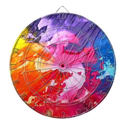 Kleurrijke moderne Abstracte verf Dartbord (Voorkant)