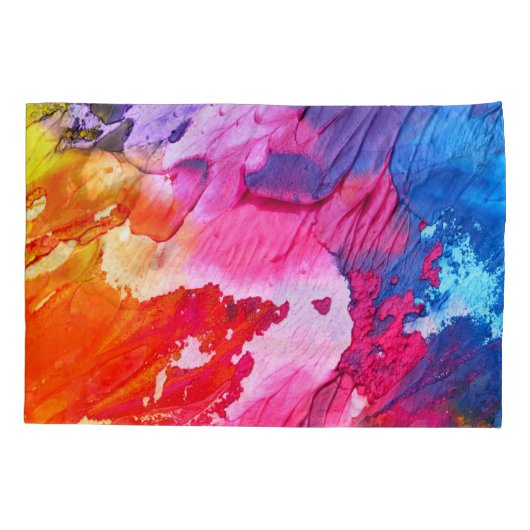 Kleurrijke moderne Abstracte verf Kussensloop (Achterkant-Links)