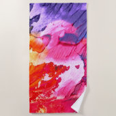 Kleurrijke moderne Abstracte verf Strandlaken (Voorkant)