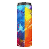 Kleurrijke moderne Abstracte verf Thermosbeker (Achterkant)