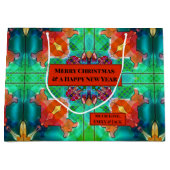 Kleurrijke moderne Abstracte Waterverf kerst Groot Cadeauzakje (Voorkant)