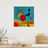 Kleurrijke moderne Abstracte wegloper Poster (Keuken)