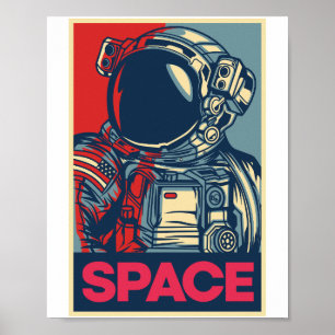 Kleurrijke moderne astronautenruimte poster