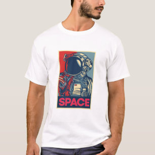 Kleurrijke moderne astronautenruimte t-shirt
