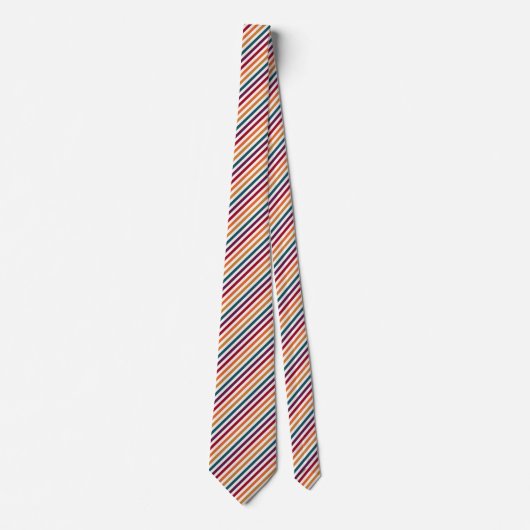 Kleurrijke Moderne Autum Herfst Stripe Pattern Str Stropdas (Voorkant)