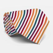 Kleurrijke Moderne Autum Herfst Stripe Pattern Str Stropdas (Opgerold)