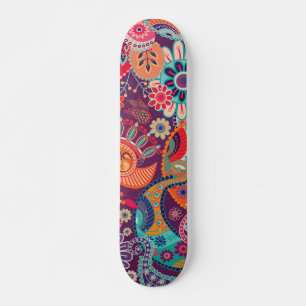 Kleurrijke Moderne Bloemen Meisje Patroon Trendy C Skateboard