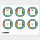 Kleurrijke moderne bloemen ronde sticker (Vel)