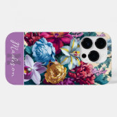 Kleurrijke moderne bloemindeling Case-Mate iPhone case (Achterkant (horizontaal))