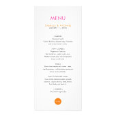 Kleurrijke moderne bruiloft verticale menu Kaarten (Voorkant)