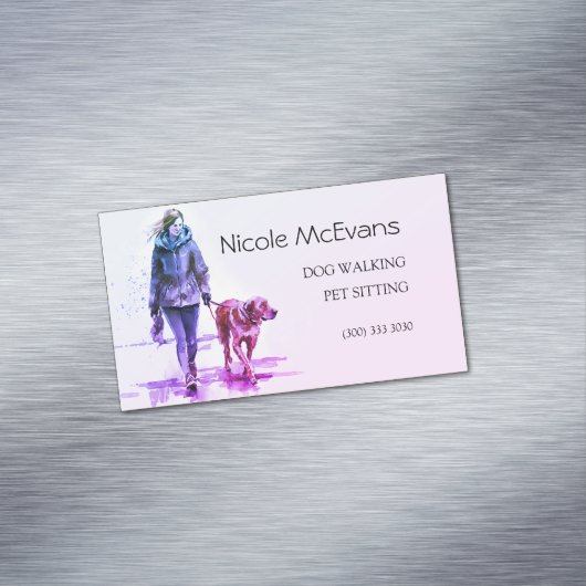 Kleurrijke moderne dierenverzorging magnetisch visitekaartje (Voorbeeld)