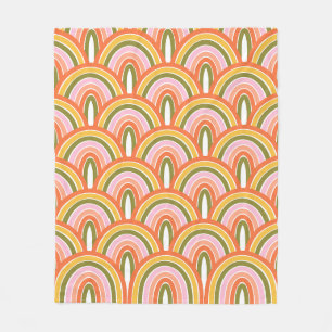 Kleurrijke moderne esthetische Boho regenboog patr Fleece Deken