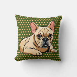 Kleurrijke, moderne Franse bulldog stippen Kussen